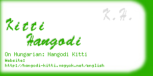 kitti hangodi business card